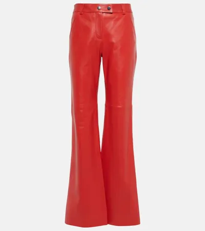 Dorothee Schumacher Sleek Statement Leather Straight Pants In Red