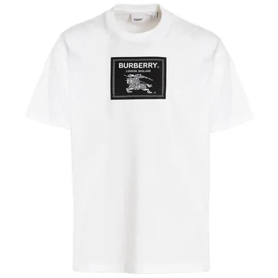 Pre-owned Burberry Herren T-shirts 8064397 White T-shirt In Wei