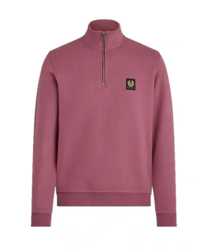 Pre-owned Belstaff Quarter Zip Sweatshirt Mulberry In Burgund