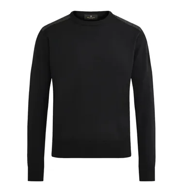 Pre-owned Belstaff Kerrigan Crew Neck Jumper Merino Wool Schwarz