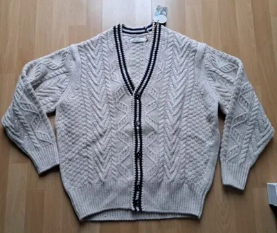 Pre-owned Nudie Jeans Neu , Strickjacke, Cable Knit Cardigan Micke Oat M In Beige