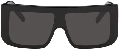 Rick Owens Black Documenta Sunglasses In 0909 Black/black