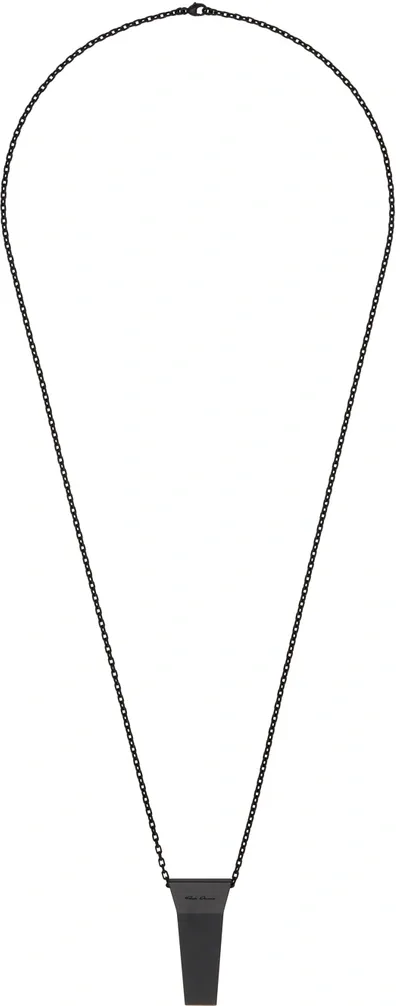 Rick Owens Black Trunk Charm Necklace In 09 Black