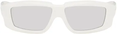 Rick Owens Off-white Rick Sunglasses In 1118 Cream/silver