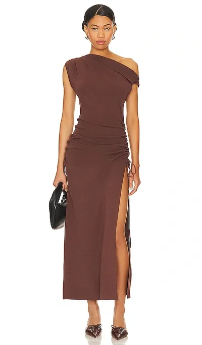 Lioness Original Sin Midi Dress In Chocolate