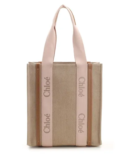 Chloé Woody Tote Bag In Multicolor