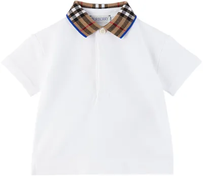 Burberry Baby Boys White Vintage Check Polo Shirt