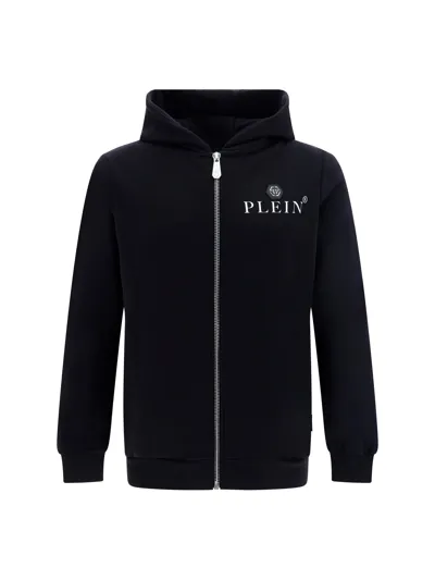 Philipp Plein Full Zip Hoodie In Black