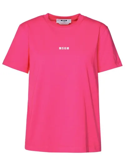 Msgm T-shirt Mini Logo In Pink