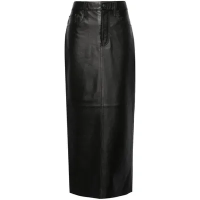 Wardrobe.nyc Leather Maxi Column Skirt In Black