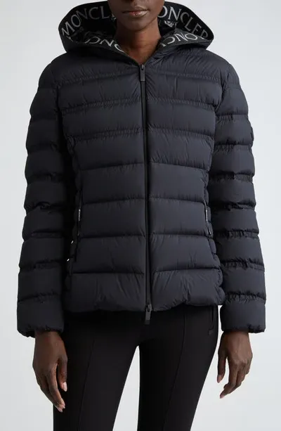 Moncler Black Alete Down Jacket In Nero