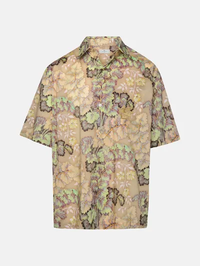 Etro Multicolor Cotton Shirt In Beige