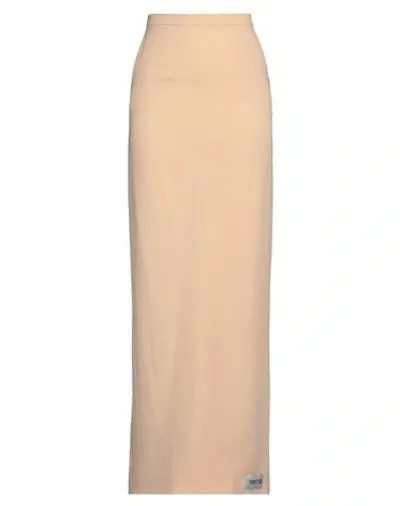 Dolce & Gabbana Concealed-pocket Sheer-crepe Maxi Skirt In Beige