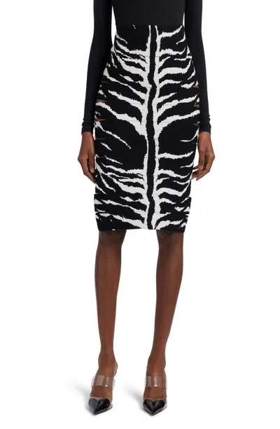 Alaïa Zebra-printed High-rise Midi Skirt In Multicolor