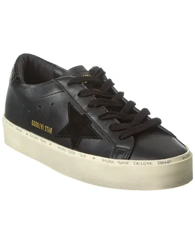 Golden Goose Hi Star Leather Sneaker In Black