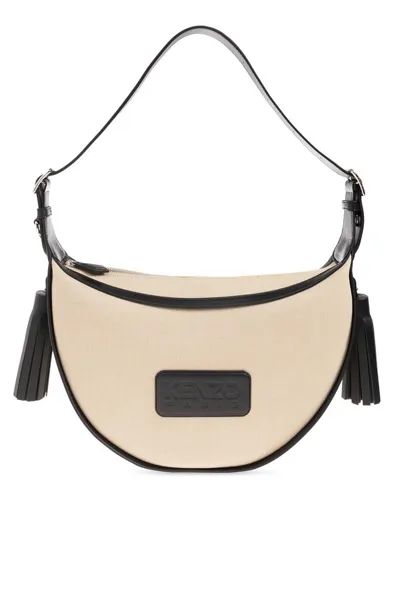 Kenzo Logo Patch Shoulder Bag In Black