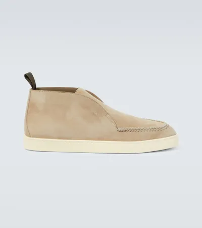 Giorgio Armani Suede Sneakers In Beige