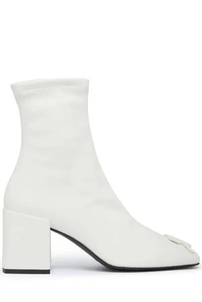 Courrèges Reedition Ac Side Zipped Ankle Boots In White