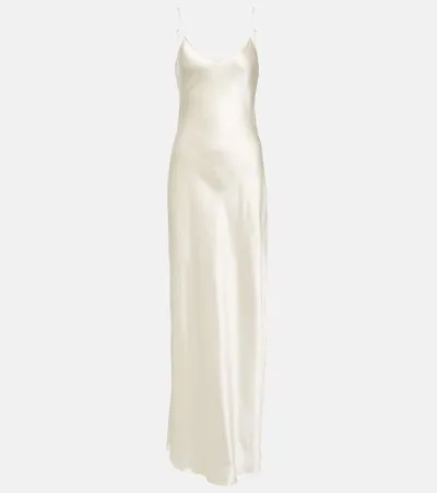 Nili Lotan Cami Silk Satin Maxi Dress In White