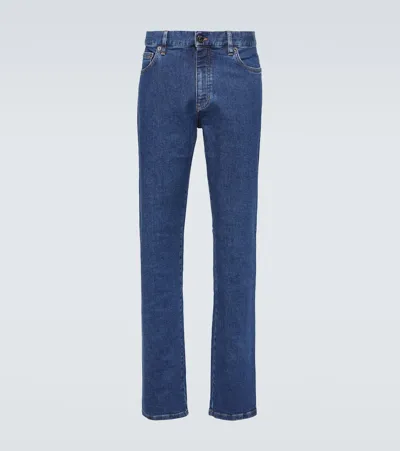 Zegna Roccia Slim-fit Jeans In Blue