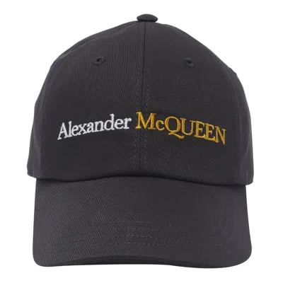 Alexander Mcqueen Logo Embroidered Baseball Cap In Black