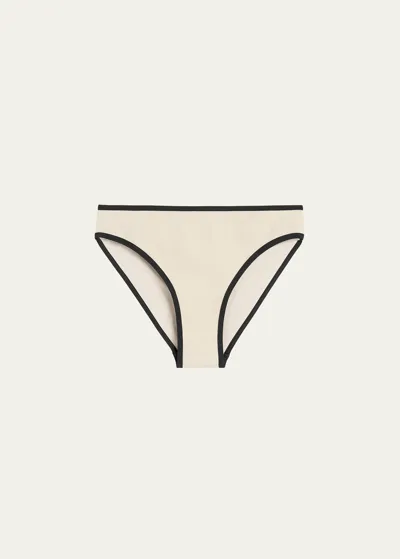 Totême Stripe Edge Bikini Bottoms In Beige