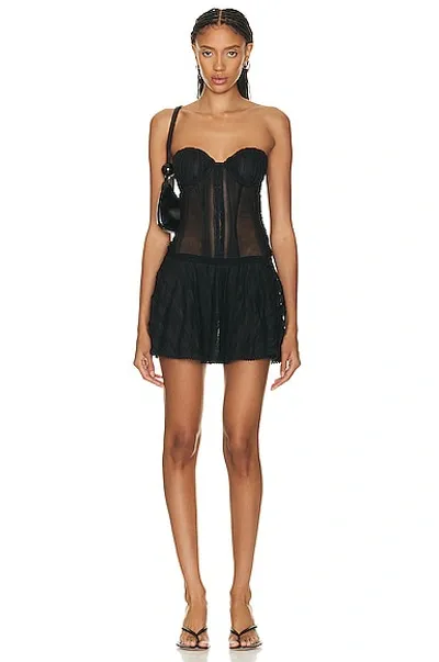 Charo Ruiz Bakary Mini Dress In Black Sham