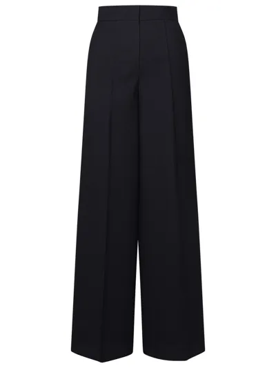 Max Mara High Waist Straight Leg Trousers In Navy