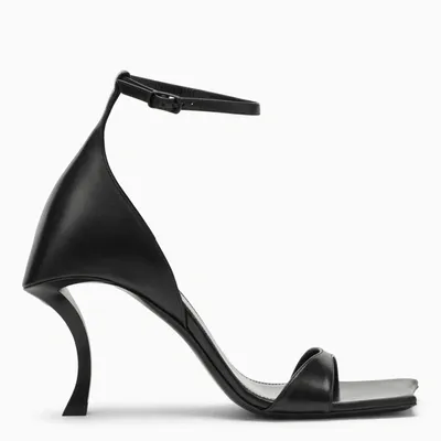 Balenciaga Hourg Leather Ankle-strap Sandals In Black