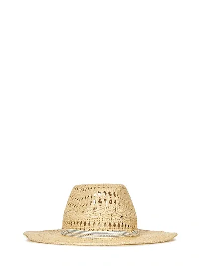 Maison Michel Kyra Straw Fedora Hat In Neutrals