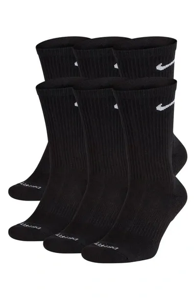 Nike Assorted 6-pack Everyday Plush Cushion Crew Training Socks In Black/white