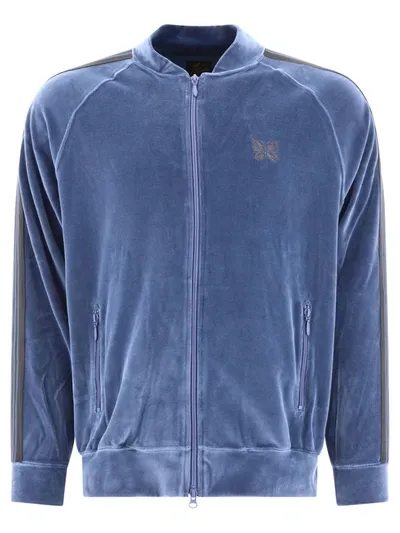 Needles Velvet Sweatshirt In Light Blue