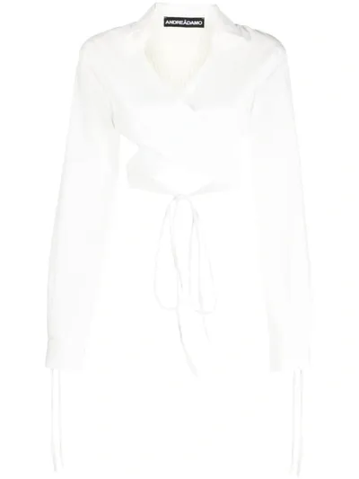 Andreädamo Andreādamo Cardigan With Ribbed Clothing In 000 0474 Ivory