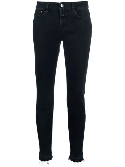 Closed Baker Mid-rise Skinny Jeans In Blb Blue/black