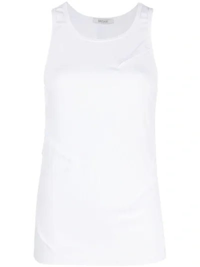 Gauchère Round-neck Sleeveless Tank Top In White