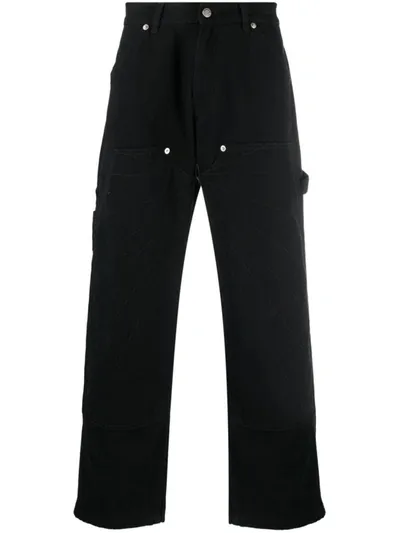 Rassvet The New Light 2-knee Canvas Trousers Woven Clothing In Black