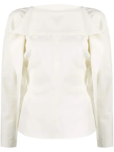 Rohe Layered Long-sleeve Blouse In Nude & Neutrals