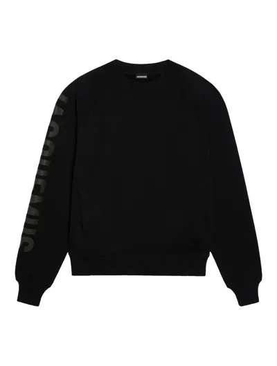 Jacquemus Le Crewneck Typo Sweatshirt In Black