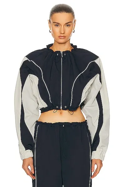 Grlfrnd Cinched Bomber Jacket In Navy & Ivory