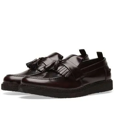 Pre-owned Fred Perry X George Cox Quasten-loafer Burgund In Ochsenblut