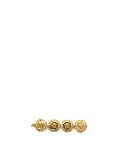 Versace Medusa Head Detailed Hair Clip In Gold