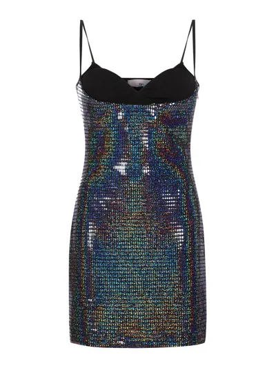 Chiara Ferragni Iridescent Mini Dress In Blue