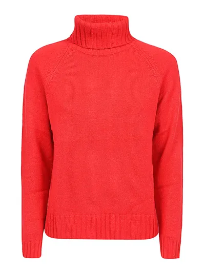 Alessandro Aste Wool Blend Cashmere High Neck Sweater In Red