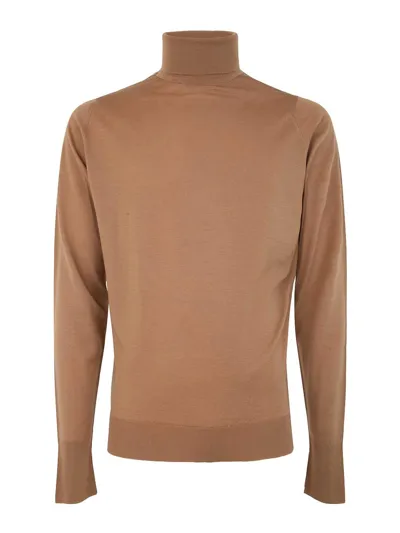 John Smedley Richards Long Sleeves Crew Neck Pullover In Brown