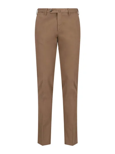 Pt Torino `slim F. F` Pants In Brown