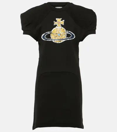 Vivienne Westwood Orb Printed Cotton Jersey T-shirt Dress In Black