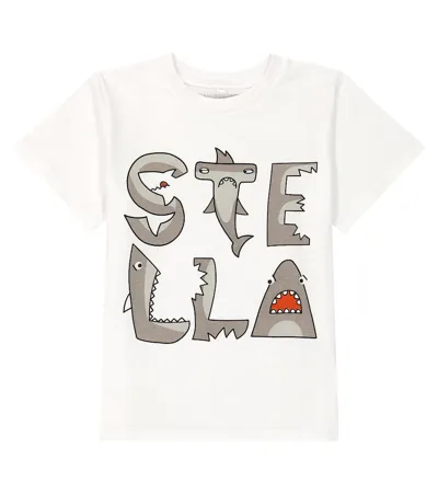 Stella Mccartney Kids' Bedrucktes T-shirt Aus Baumwoll-jersey In Weiss