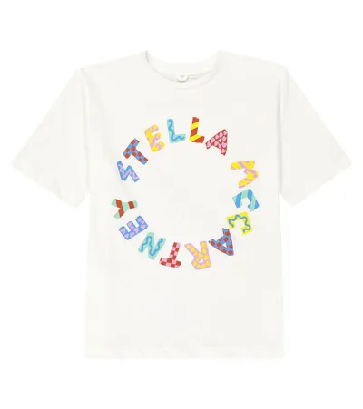 Stella Mccartney Kids' Logo Cotton Jersey T-shirt In White