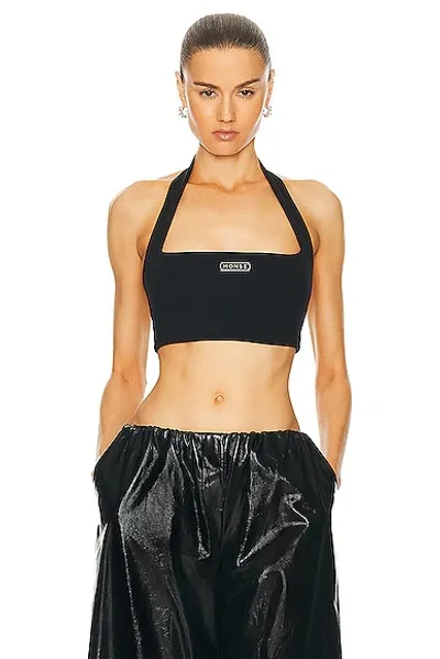 Monse Logo-plaque Cropped Top In Black