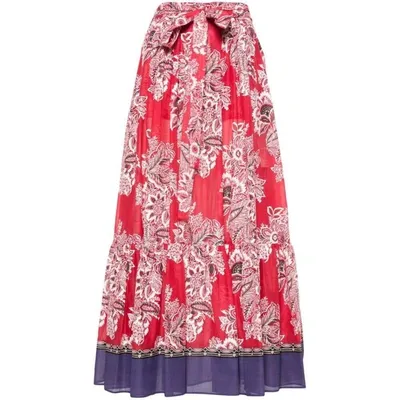 Etro Floral-print Maxi Skirt In Red